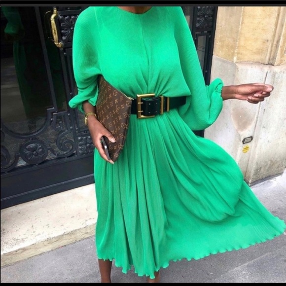 ZARA Pleated Dress - Picture 2 of 6